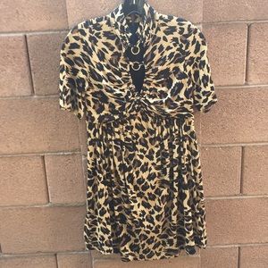 NWT Betsey Johnson leopard mini dress back zip